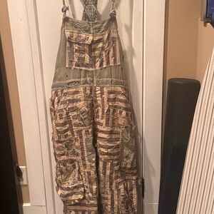 Magnolia Pearl 
Patchwork Overalls with Straps